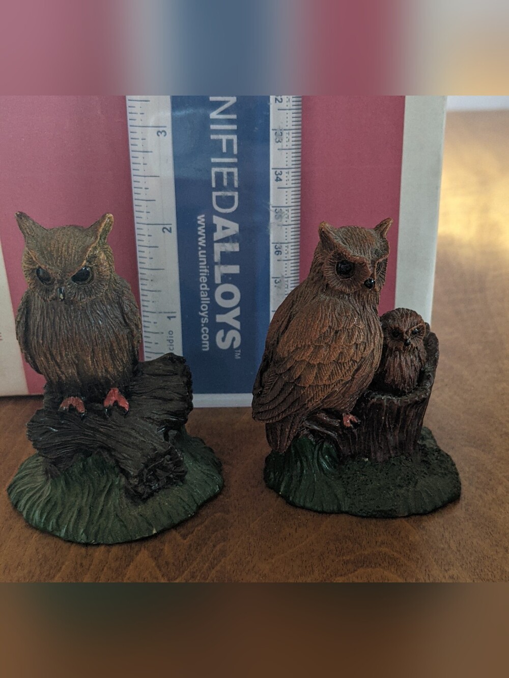 🦉 Vintage Brown Owl Figurine Duo
